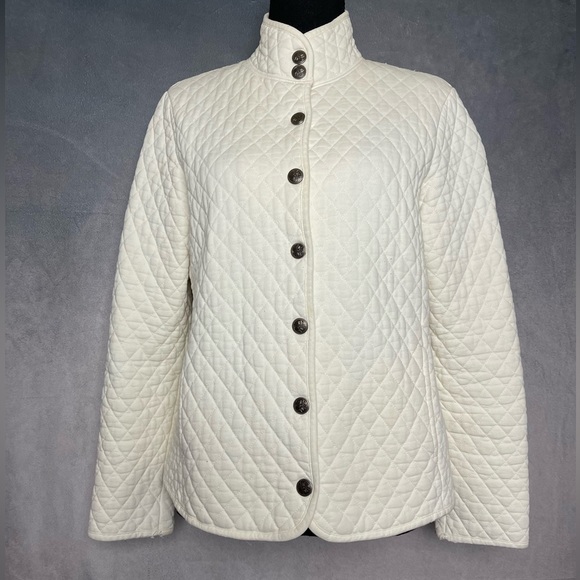 Charter club white / cream quilted shacket size small - Picture 1 of 5